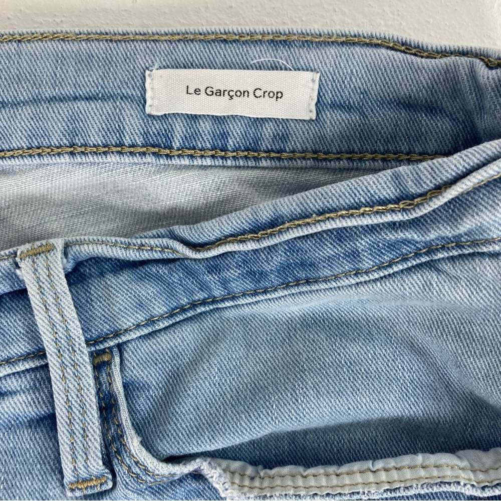 Frame Le Garcon Crop Boyfriend jeans Womens Size 28 Blue straight Distressed - Picture 6 of 16